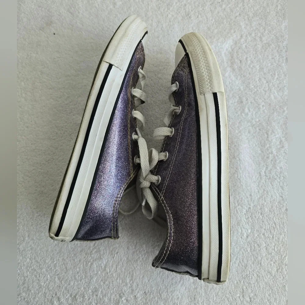 Converse Sneakers Shoes Moody Purple Glitter Kids Juniors Girls Size 3